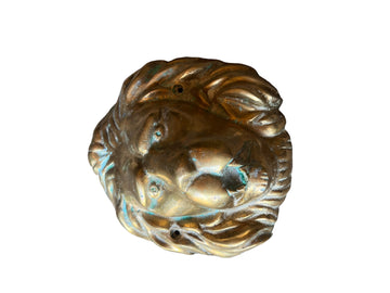 Large Brass European Lion Head Wall Mounted