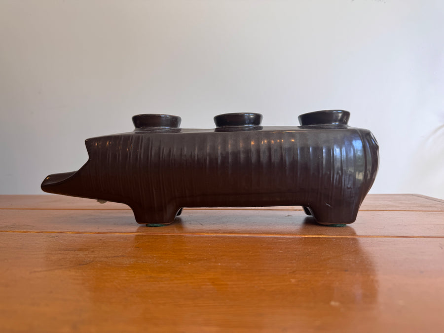 Rare Redwing Ceramic Pig Candle Holder