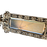 Art Deco European Mirror with Heavy Leaded Glass and Intricate Metal Frame