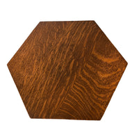 Hexagon Wood Table with Wood Cutouts around the Base