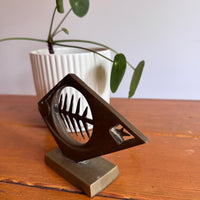 Dolbi Metal Fish Bone Metal Sculpture 1980 Figure Statue Vintage