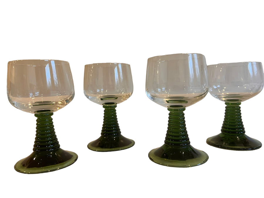 Schott Zwiesel Coupe Glasses with Wavy Green Stem