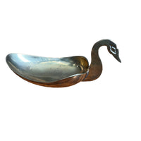 Vintage Brass Swan Dish Jewelry Holder