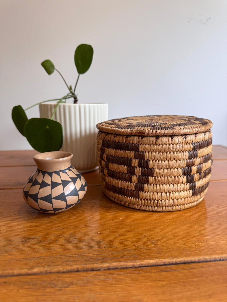 Native Basket and Clay Pot Ceramic Vase Sold Separately