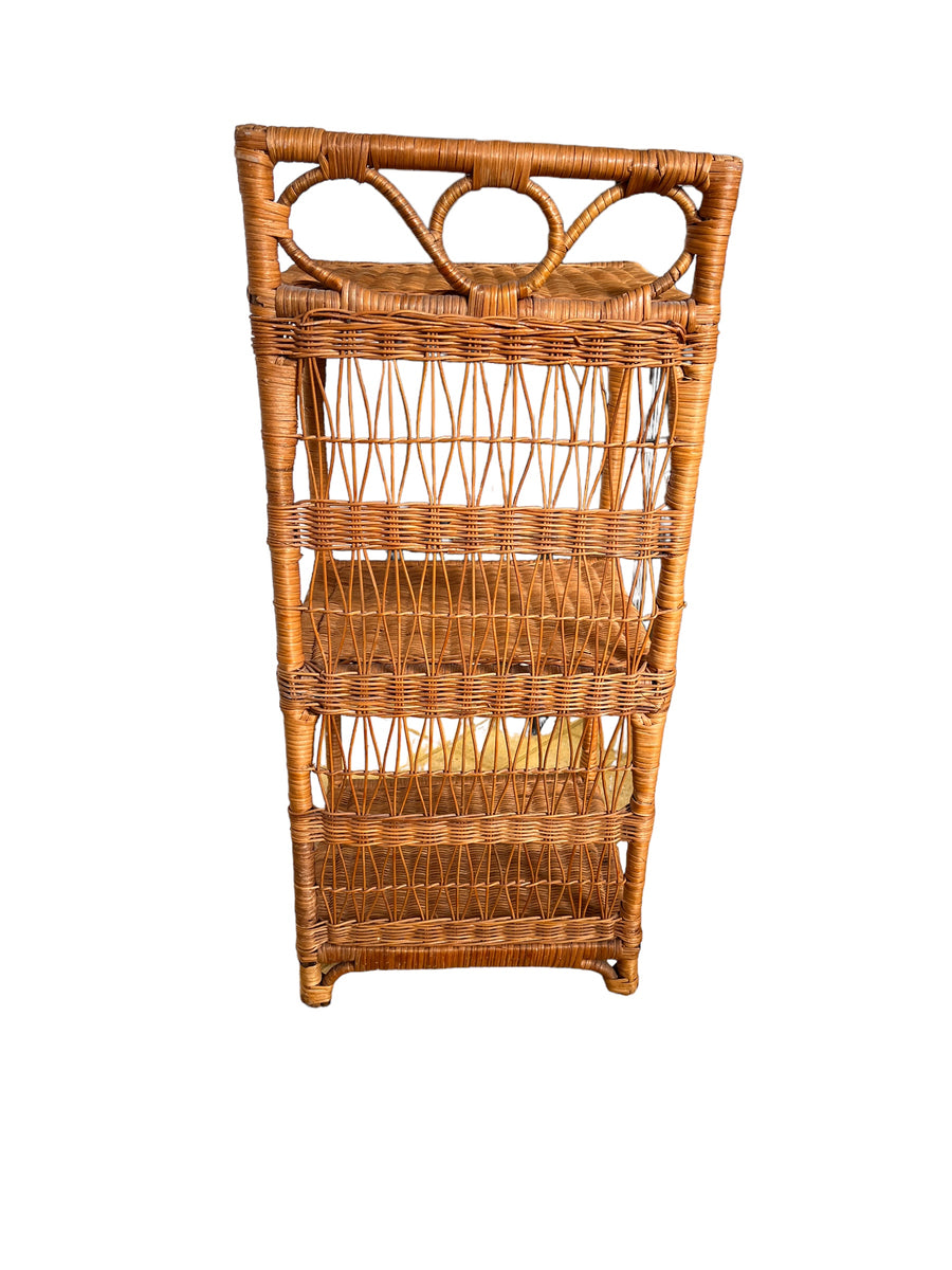 Wicker Woven Bookshelf Organizer Storage Spice Rack Bathroom storage