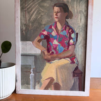 Framed Portrait of a Person Original Art Vintage
