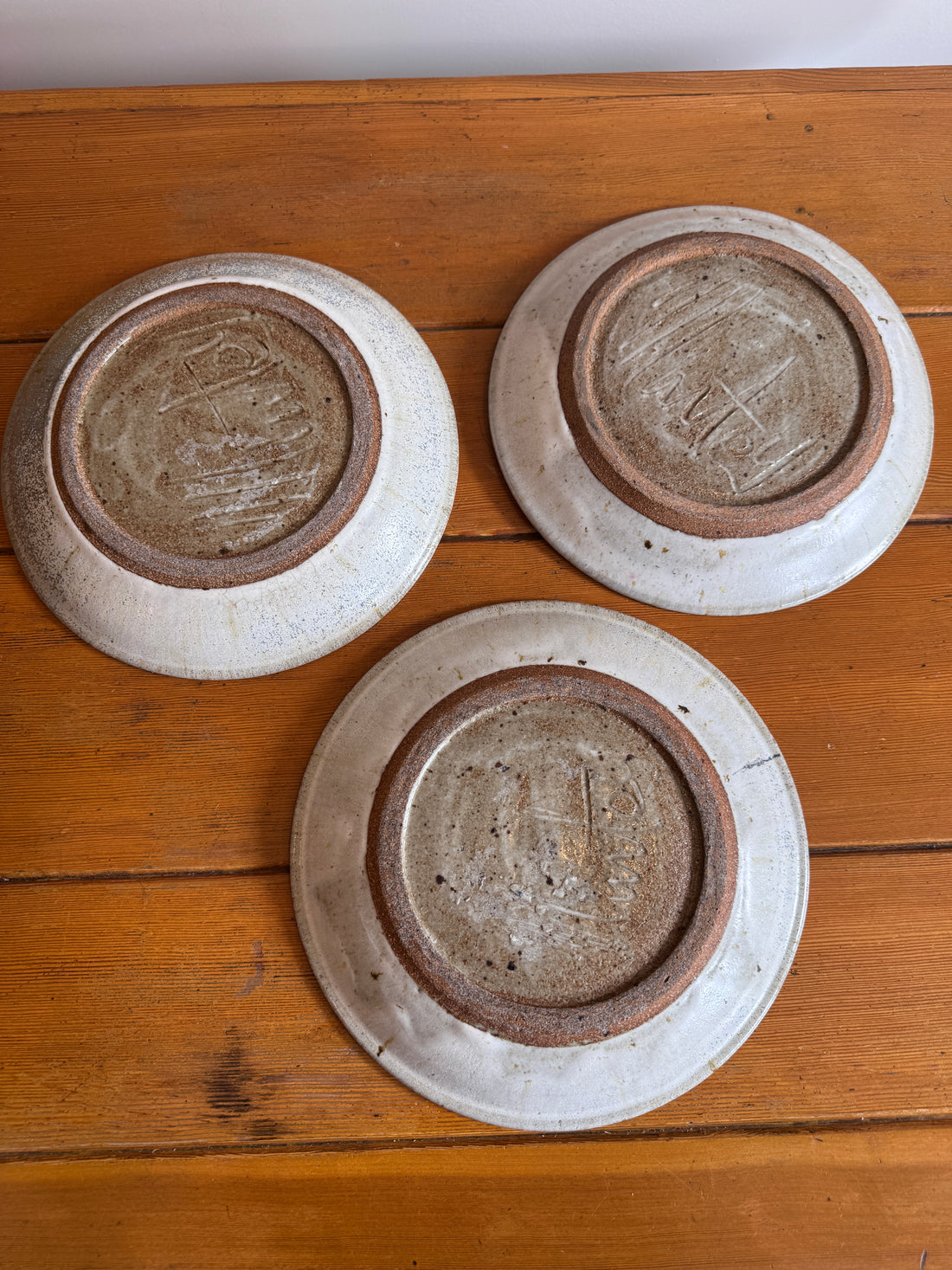 Ceramic Dinner Plates Studio Pottery Vintage 
