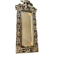 Art Deco European Mirror with Heavy Leaded Glass and Intricate Metal Frame