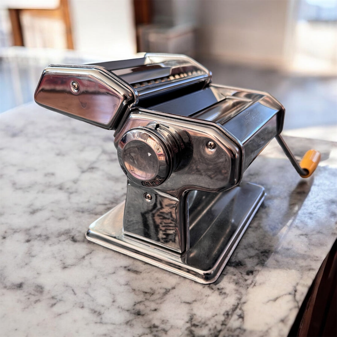 Marcato Atlas Counter Top Pasta Maker with Attachment and Clamp Kitchen Cooking Utensil 