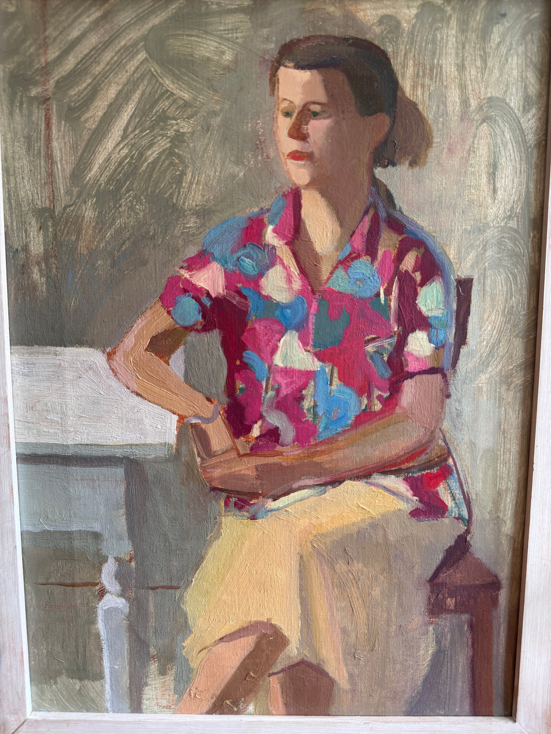 Framed Portrait of a Person Original Art Vintage