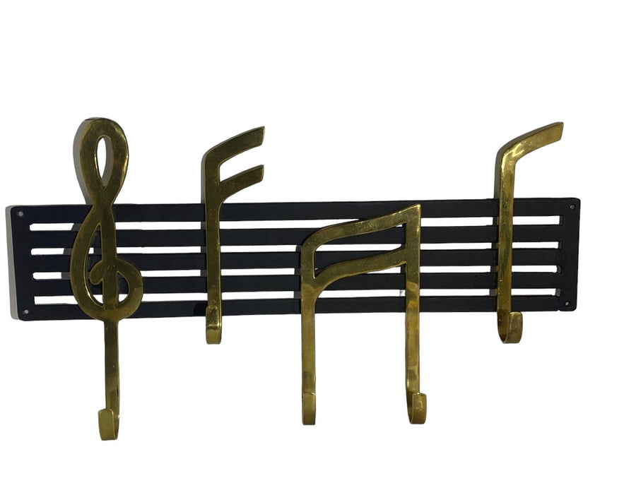 Music Note Wall Hooks Vintage Coat rack towel hooks Brass and Cast Iron