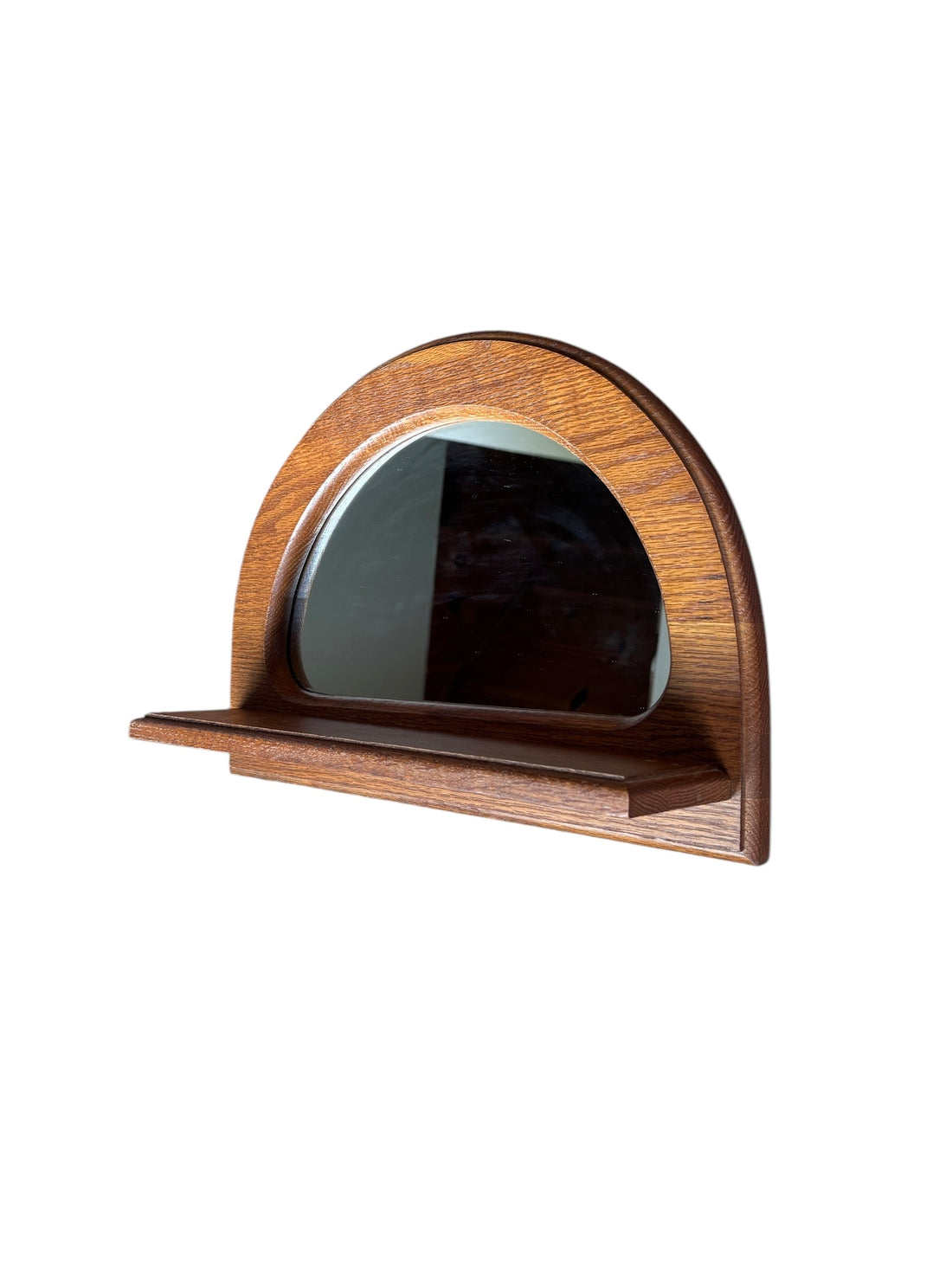 Ozark Oak Wall Mirror with Shelf