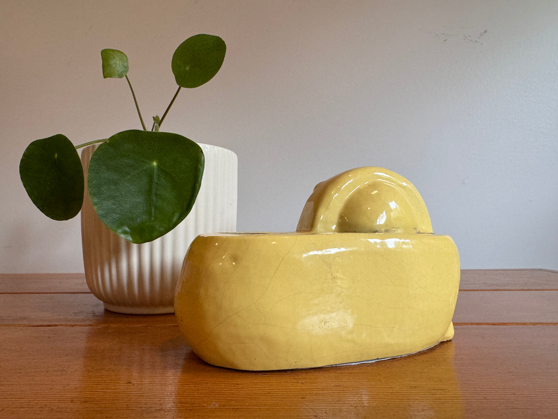 Terracotta Lion Planter Painted Vintage