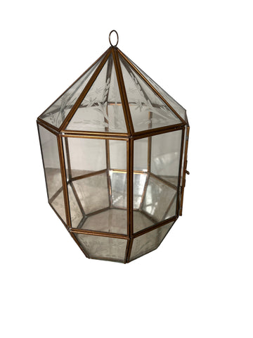 Glass and Brass Geometric Terrarium