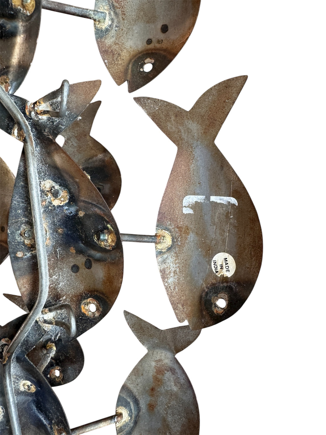 Midcentury School of Fish Metal Wall Art Brutalist Sculpture
