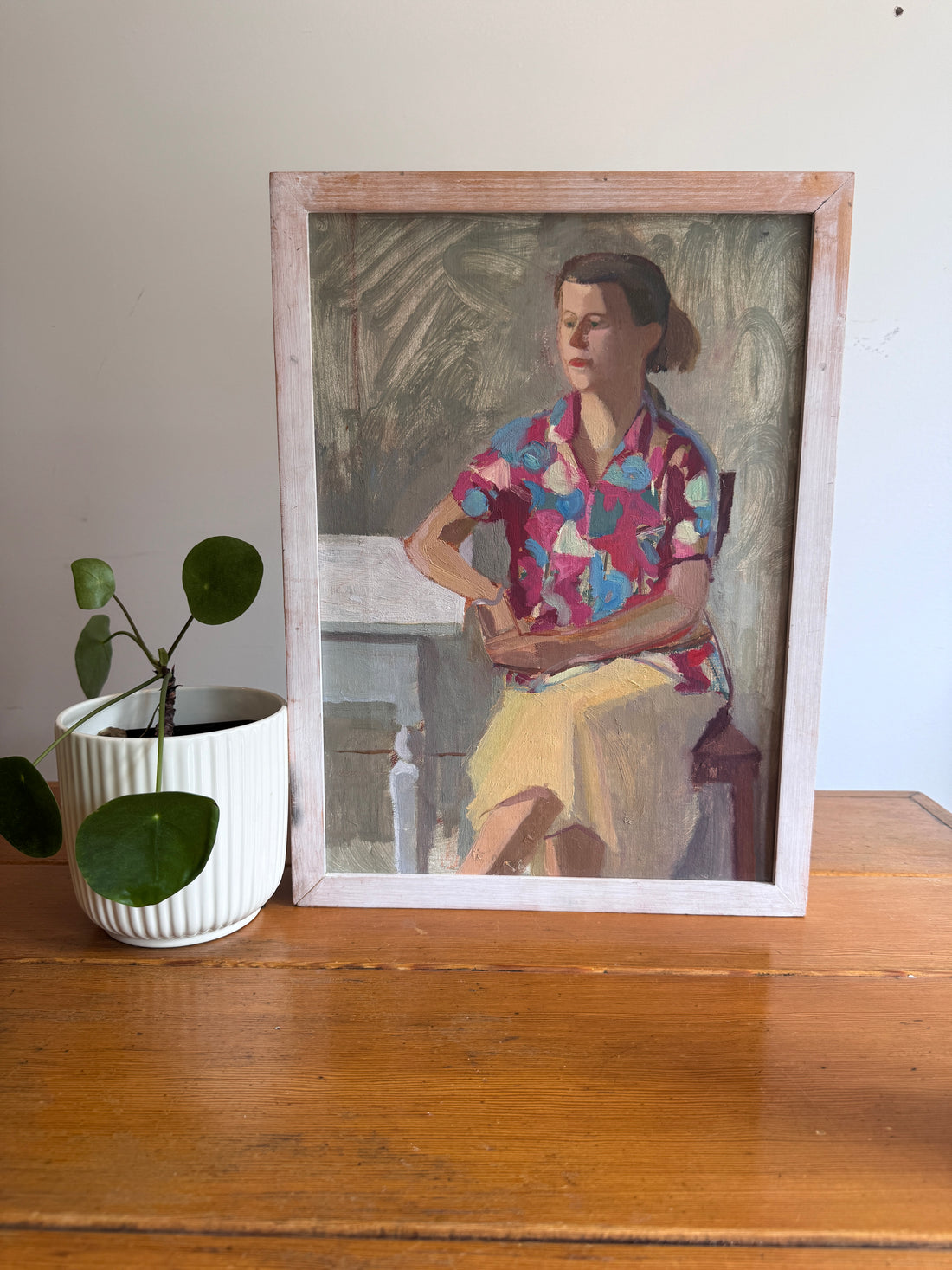 Framed Portrait of a Person Original Art Vintage