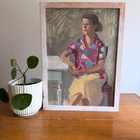 Framed Portrait of a Person Original Art Vintage