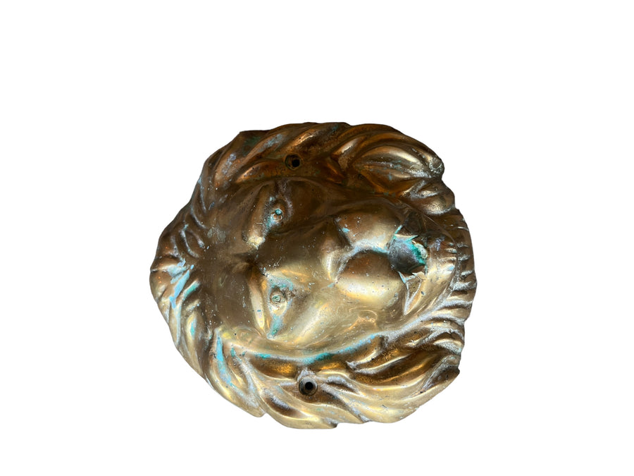 Large Brass European Lion Head Wall Mounted