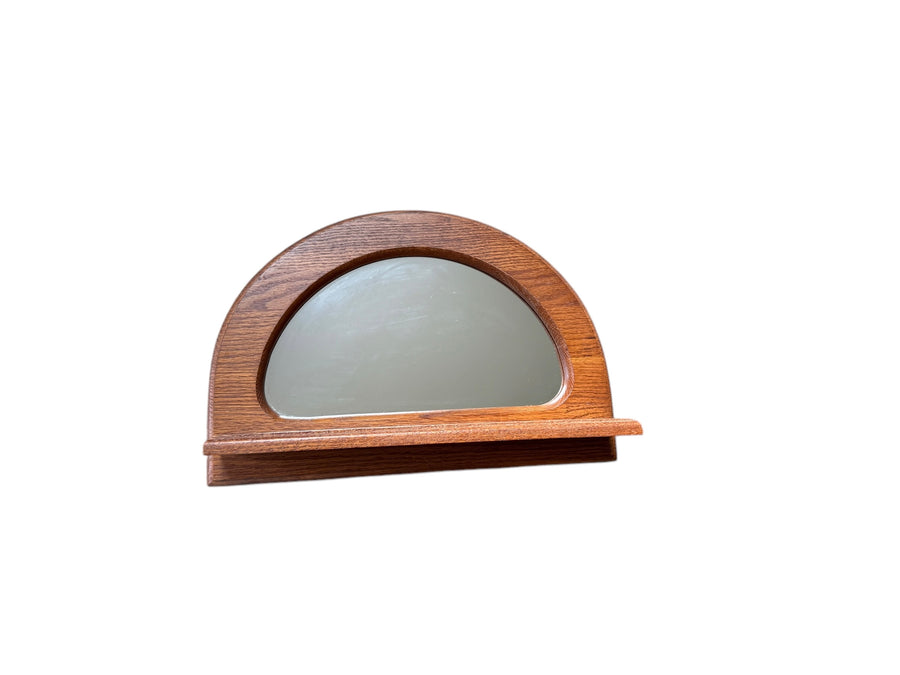 Ozark Oak Wall Mirror with Shelf