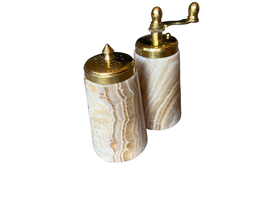 Italy Alabaster Pepper and Salt Shaker Set