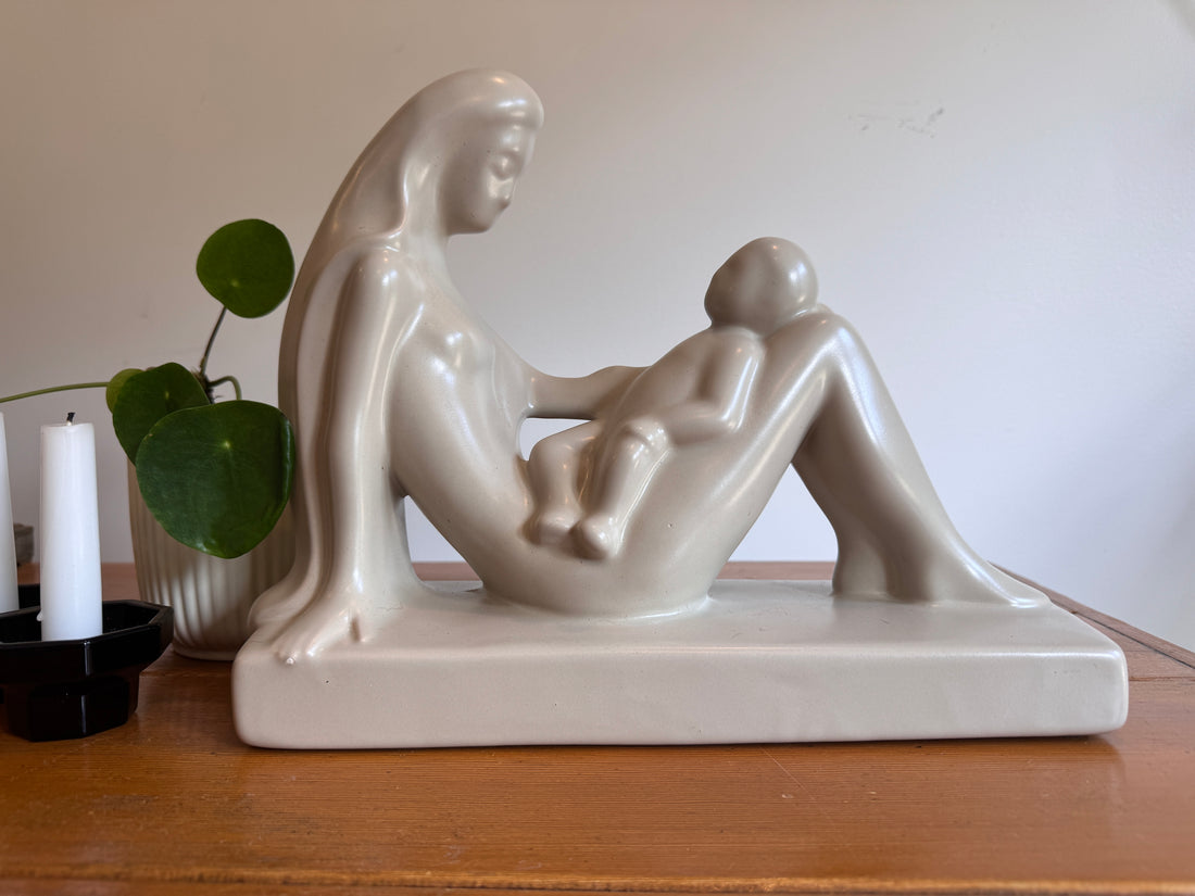 Haeger Ceramic Mom Mother Baby Sculpture Statue Midcentury Vintage