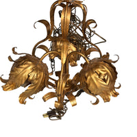 Italian gold Gilt Lotus Pendant Lamp Light