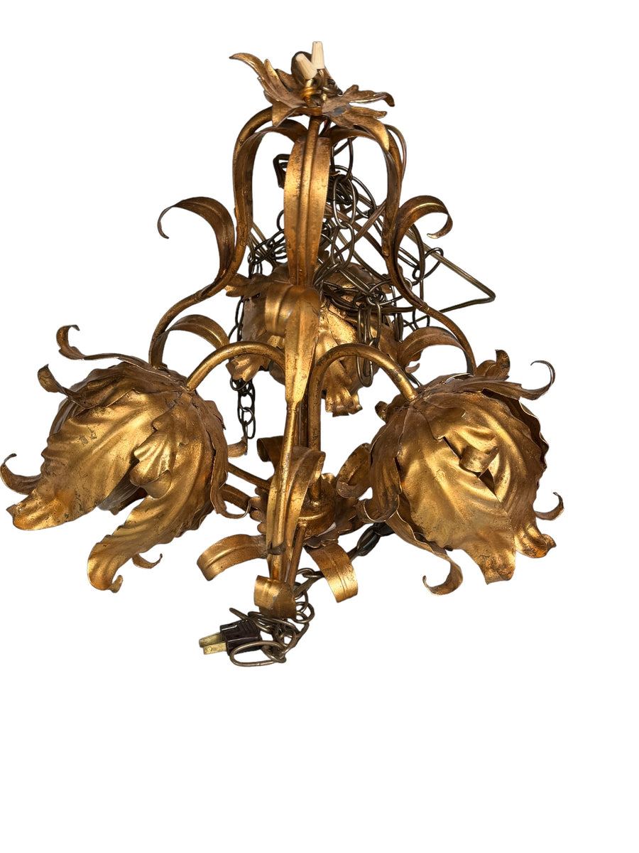 Italian gold Gilt Lotus Pendant Lamp Light