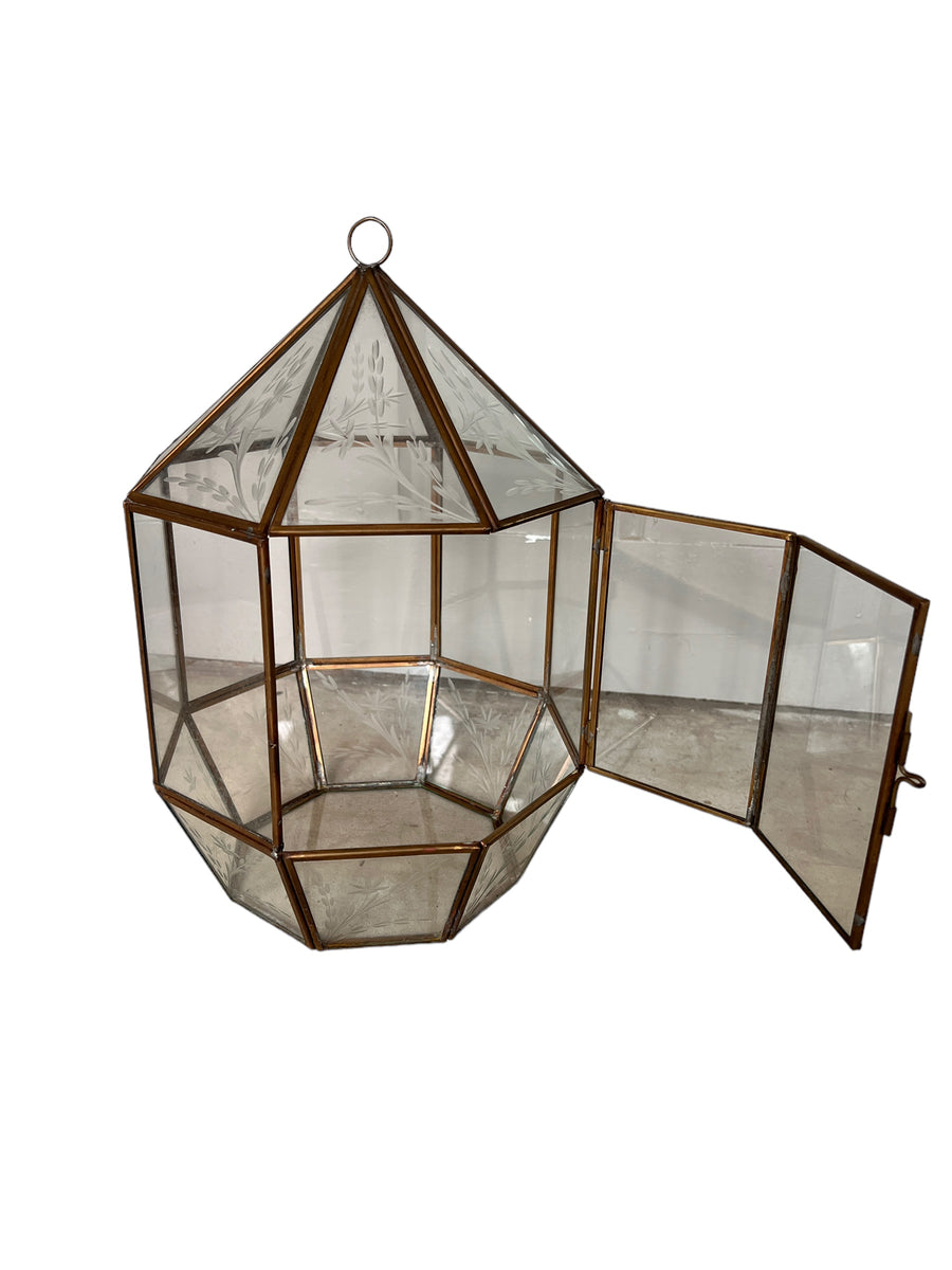 Glass and Brass Geometric Terrarium