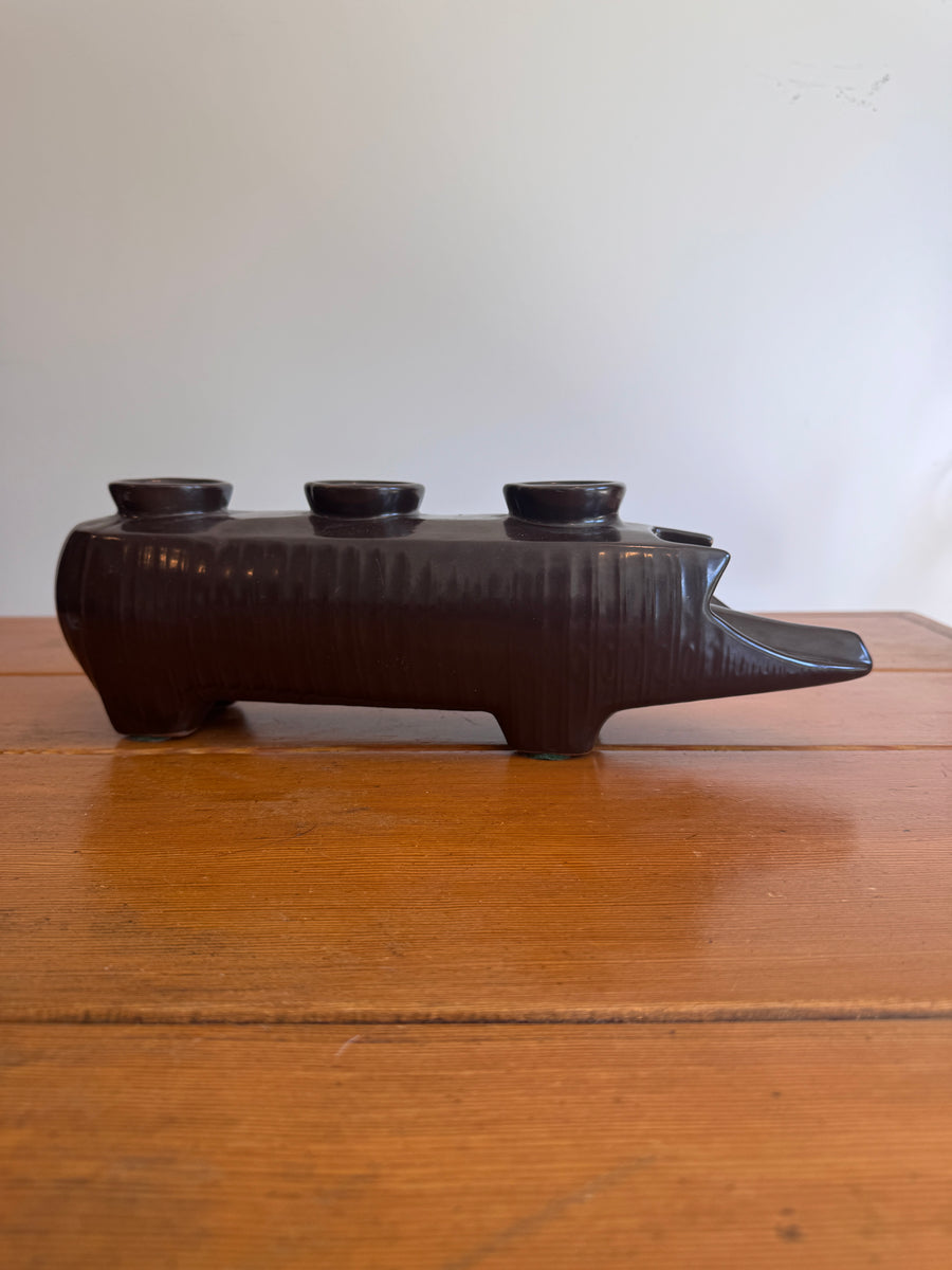 Rare Redwing Ceramic Pig Candle Holder