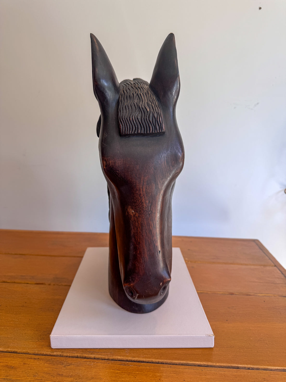 Large Carved Wood Horse Sculpture