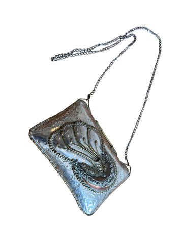 Mixed Metal Hand Bag Purse Cross Body Copper Brass Stainless Steel