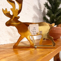 Brass Reindeer Stocking Holder Hooks Set of 2