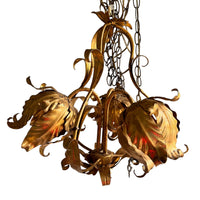 Italian gold Gilt Lotus Pendant Lamp Light