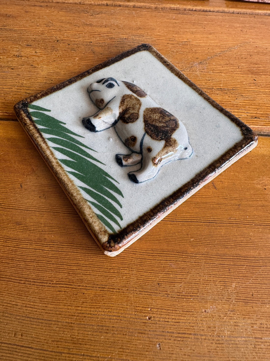 Tonala Ceramic Tile Folklore Pig Wall Art