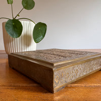 Brass Box vintage etched with Human Figures