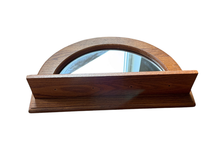 Ozark Oak Wall Mirror with Shelf