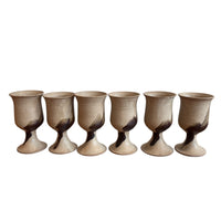 Set of Six 6 Hand Spun Ceramic Glasses