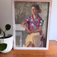 Framed Portrait of a Person Original Art Vintage