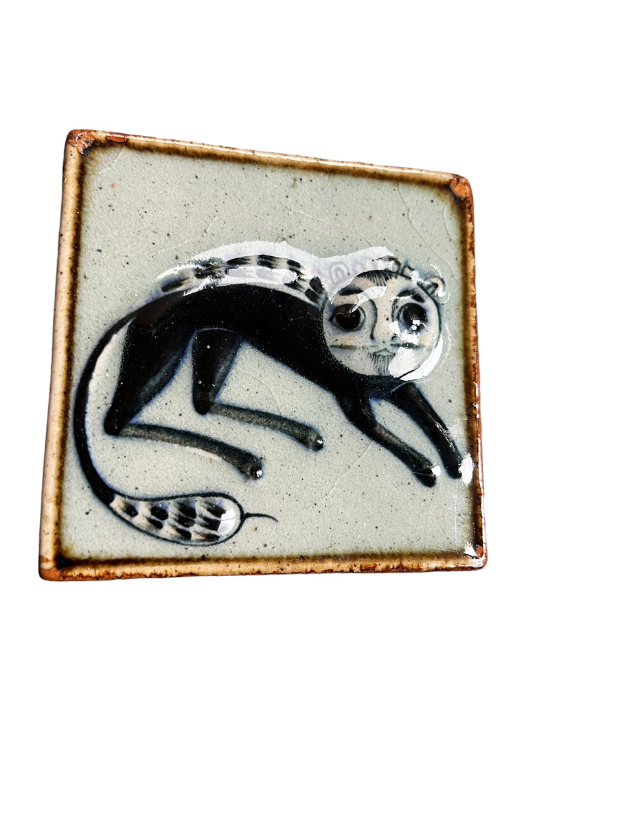 Tonala Ceramic Tile Folklore Cat Wall Art