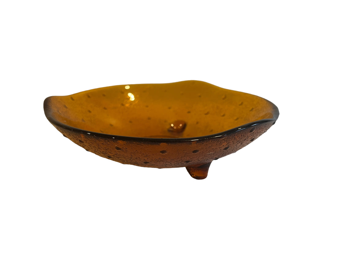 1970s Spanish Amber Glass Dish