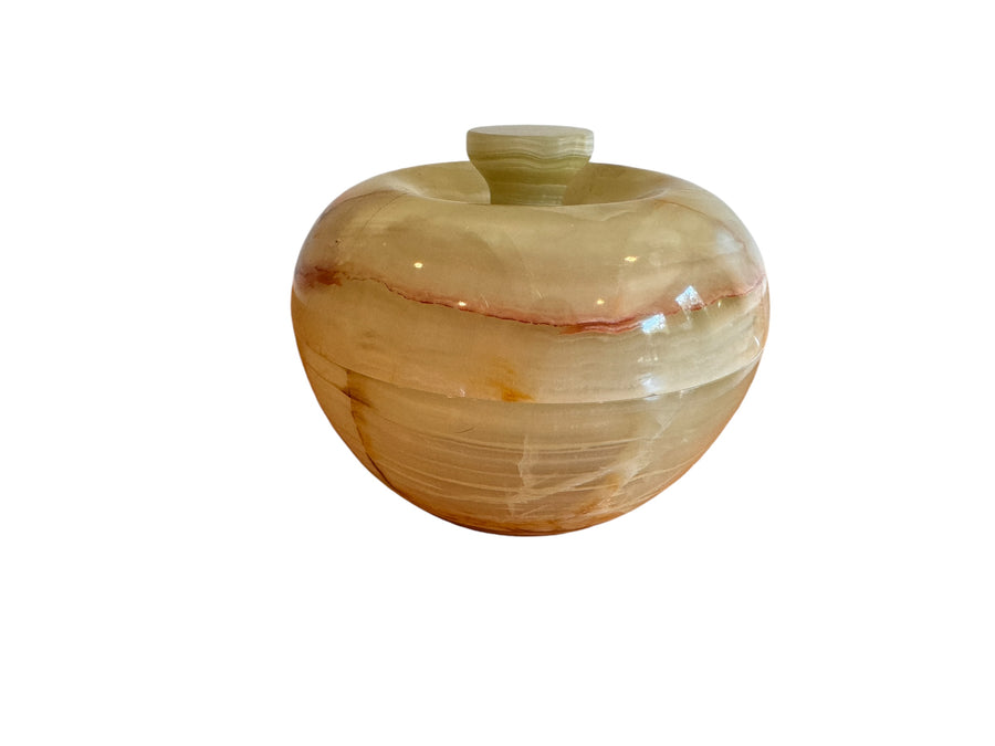 Green and Rust Onyx Round Box