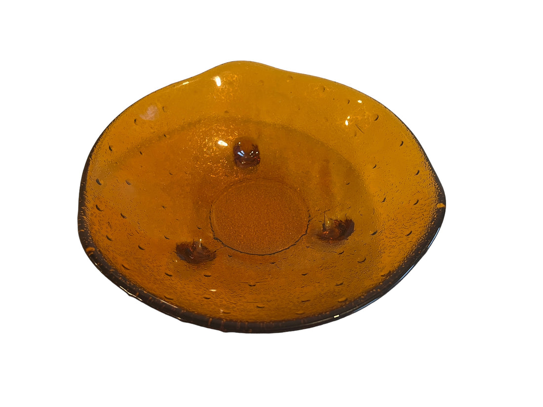 1960s Spanish Amber Glass Dish