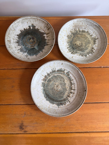 Ceramic Dinner Plates Studio Pottery Vintage 
