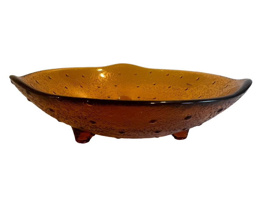 1960s Spanish Amber Glass Dish