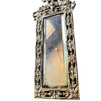 Art Deco European Mirror with Heavy Leaded Glass and Intricate Metal Frame