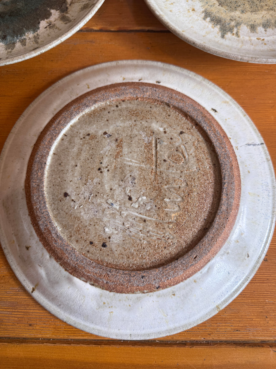 Ceramic Dinner Plates Studio Pottery Vintage 
