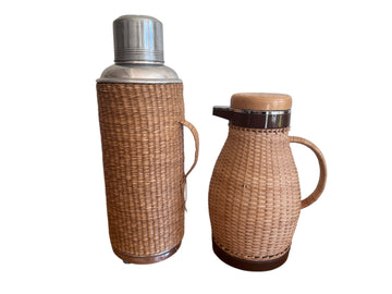 Vintage Woven Insulated Thermos or zojirushi Pitcher 