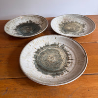 Ceramic Dinner Plates Studio Pottery Vintage 