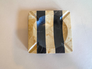 Stone Black and White Stripe Ashtray