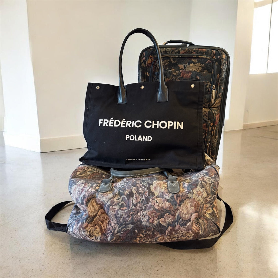 Pierre Cardin Floral Travel Carry-On vintage